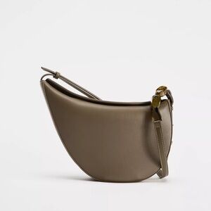 Zara Tan Shoulder Bag with Unique Accents